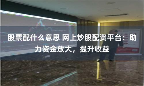 股票配什么意思 网上炒股配资平台：助力资金放大，提升收益
